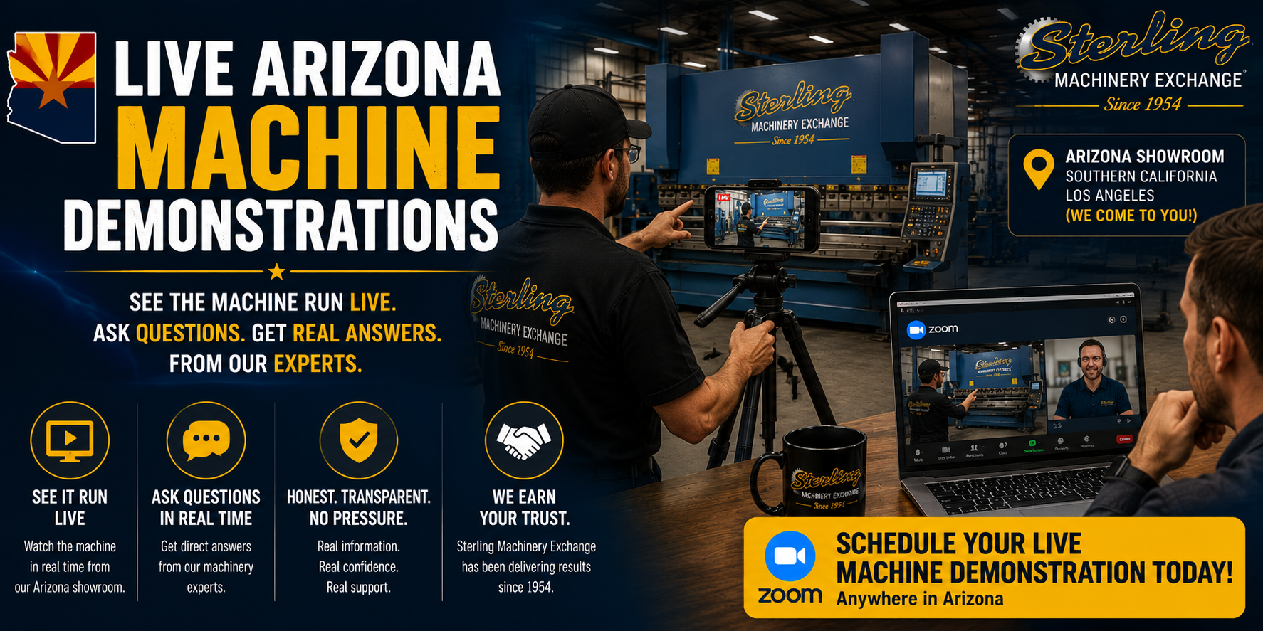 Arizona machine demo and remote machinery inspection with Sterling Machinery Exchange