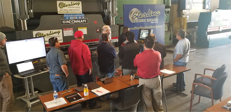 Cincinnati press brake demo and operator training at Sterling Machinery Exchange