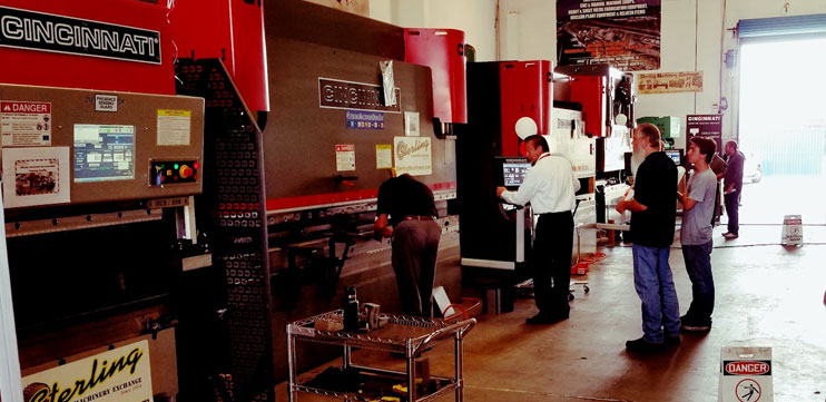 Cincinnati press brake demo and operator training at Sterling Machinery Exchange