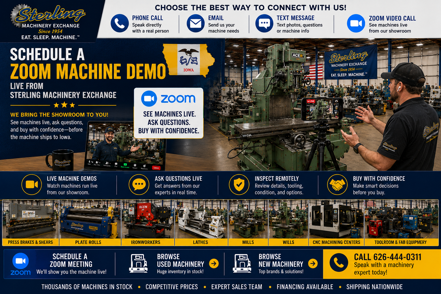 Iowa Zoom machinery demonstration meeting with Sterling Machinery Exchange