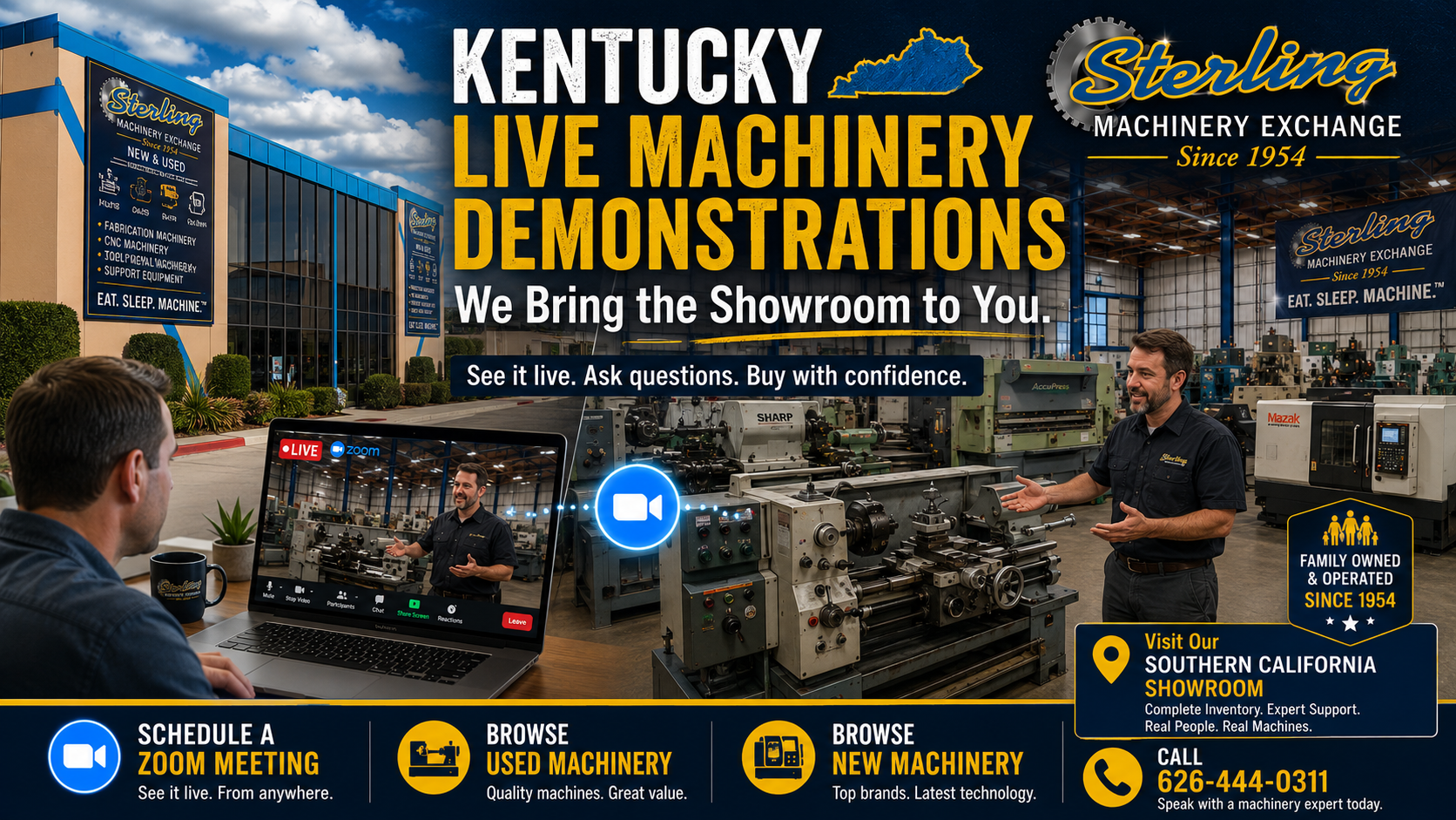 Kentucky Zoom machinery demonstration meeting with Sterling Machinery Exchange