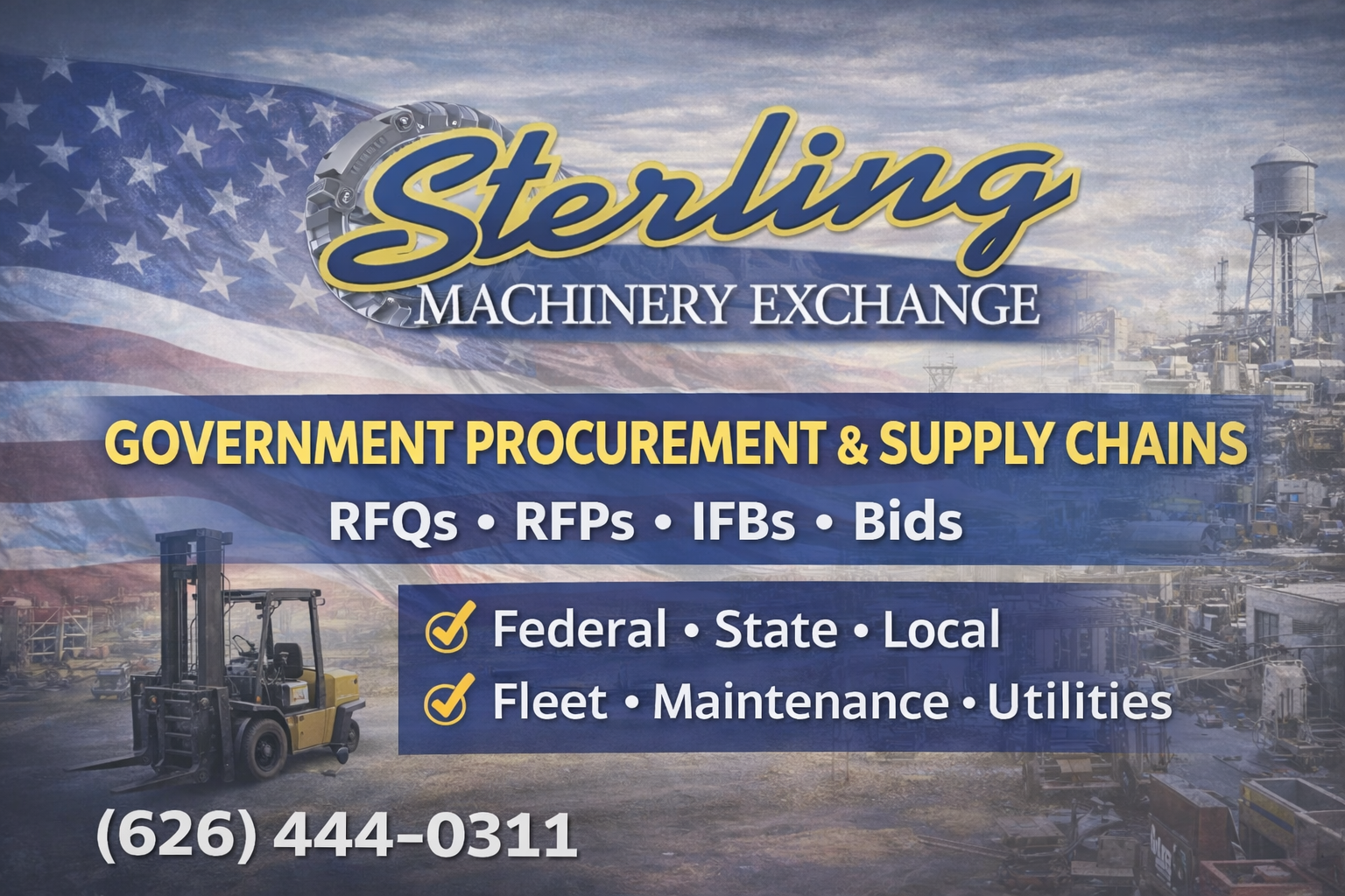 Industrial machinery supply and procurement support for federal, state and local government agenciesIndustrial machinery supply and procurement support for federal, state and local government agencies