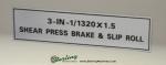 brand new birmingham manual 3 in 1 machine- shear, press brake, box and pan brake, slip roll with standSBR-5216-C