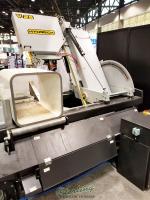 brand new hymech semi-automatic vertical mitering tilt frame band sawV-25